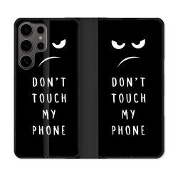 Housse Cuir Portefeuille Pour Samsung Galaxy S25 Humour Don't Touch