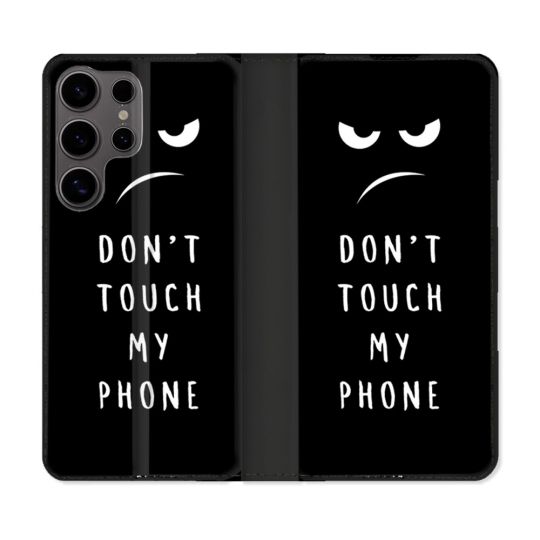 Housse Cuir Portefeuille Pour Samsung Galaxy S25 Humour Don't Touch