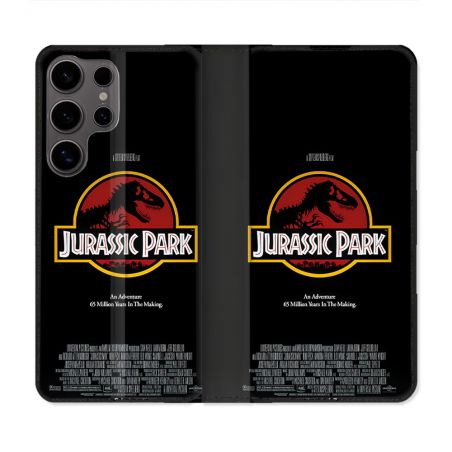 Housse Cuir Portefeuille Pour Samsung Galaxy S25 Jurassic Park Affiche
