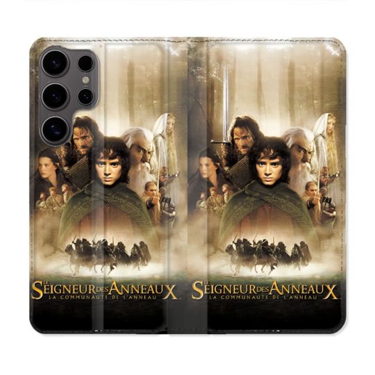 Housse Cuir Portefeuille Pour Samsung Galaxy S25 Le seigneur Des Anneaux Affiche
