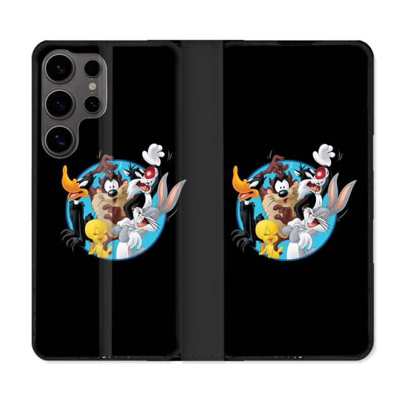Housse Cuir Portefeuille Pour Samsung Galaxy S25 Looney Tunes