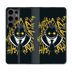 Housse Cuir Portefeuille Pour Samsung Galaxy S25 Manga Assassination Classroom Kuro Noir