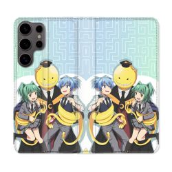 Housse Cuir Portefeuille Pour Samsung Galaxy S25 Manga Assassination Classroom Kuro Trio