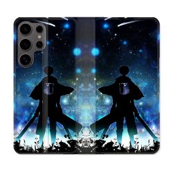 Housse Cuir Portefeuille Pour Samsung Galaxy S25 Manga Attaque Titans Levi