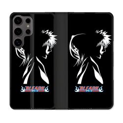 Housse Cuir Portefeuille Pour Samsung Galaxy S25 Manga Bleach Duo