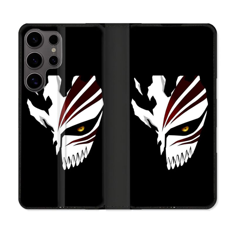 Housse Cuir Portefeuille Pour Samsung Galaxy S25 Manga Bleach Masque