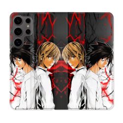 Housse Cuir Portefeuille Pour Samsung Galaxy S25 Manga Death Note Duo