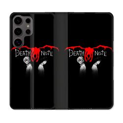 Housse Cuir Portefeuille Pour Samsung Galaxy S25 Manga Death Note Noir
