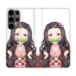 Housse Cuir Portefeuille Pour Samsung Galaxy S25 Manga Demon Slayer Nezuko