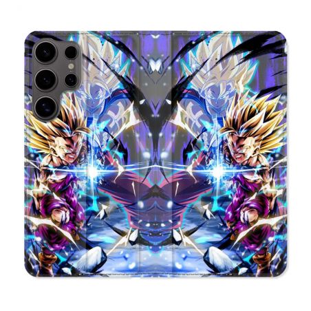 Housse Cuir Portefeuille Pour Samsung Galaxy S25 Manga Dragon Ball Sangohan Duo