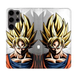Housse Cuir Portefeuille Pour Samsung Galaxy S25 Manga Dragon Ball Sangoku Portrait