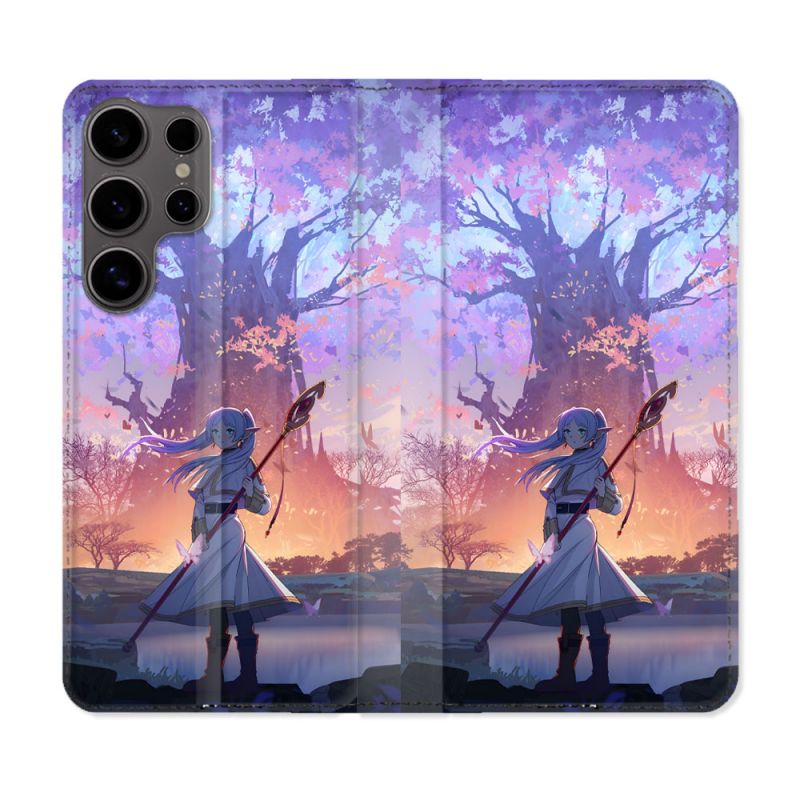 Housse Cuir Portefeuille Pour Samsung Galaxy S25 Manga Frieren