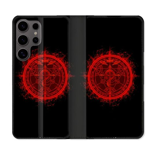 Housse Cuir Portefeuille Pour Samsung Galaxy S25 Manga Fullmetal Alchemist Logo