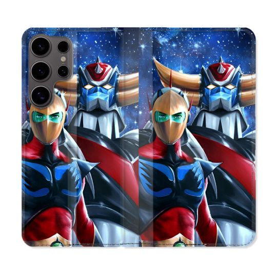 Housse Cuir Portefeuille Pour Samsung Galaxy S25 Manga Goldorak