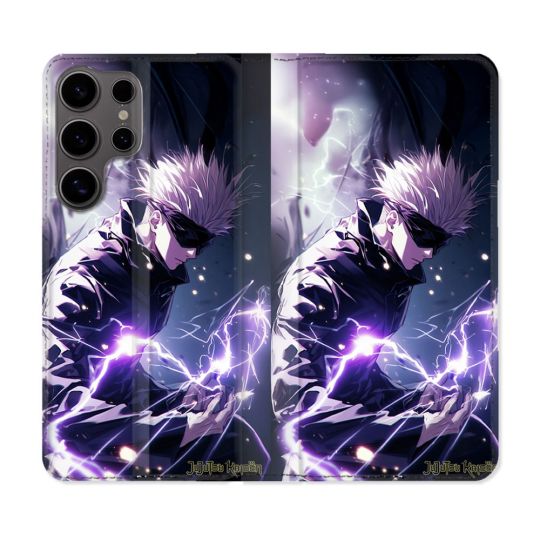 Housse Cuir Portefeuille Pour Samsung Galaxy S25 Manga Jujutsu Kaisen Gojo Saturo