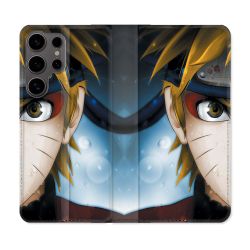 Housse Cuir Portefeuille Pour Samsung Galaxy S25 Manga Naruto Blanc
