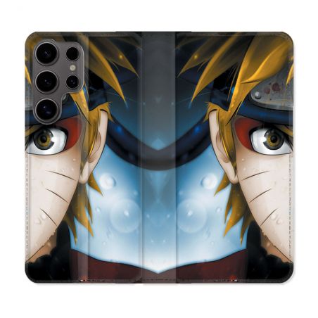Housse Cuir Portefeuille Pour Samsung Galaxy S25 Manga Naruto Blanc