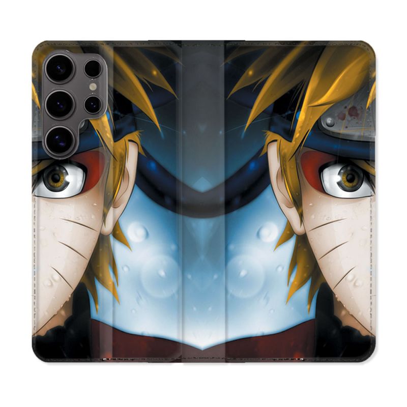 Housse Cuir Portefeuille Pour Samsung Galaxy S25 Manga Naruto Blanc