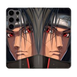 Housse Cuir Portefeuille Pour Samsung Galaxy S25 Manga Naruto Itachi Visage
