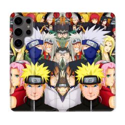 Housse Cuir Portefeuille Pour Samsung Galaxy S25 Manga Naruto Team