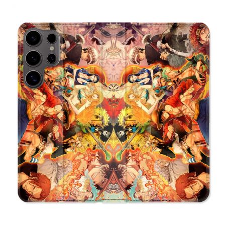 Housse Cuir Portefeuille Pour Samsung Galaxy S25 Manga One Piece Nakama