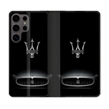 Housse Cuir Portefeuille Pour Samsung Galaxy S25 Maserati