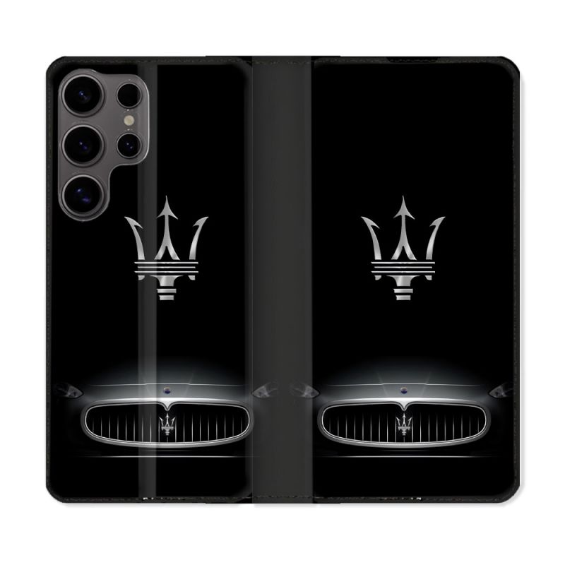 Housse Cuir Portefeuille Pour Samsung Galaxy S25 Maserati