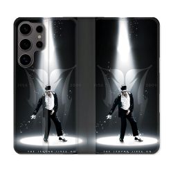 Housse Cuir Portefeuille Pour Samsung Galaxy S25 Michael Jackson Noir