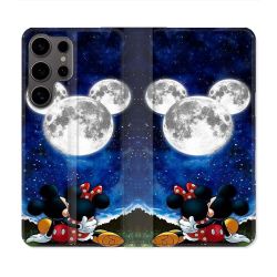 Housse Cuir Portefeuille Pour Samsung Galaxy S25 Mickey Minnie