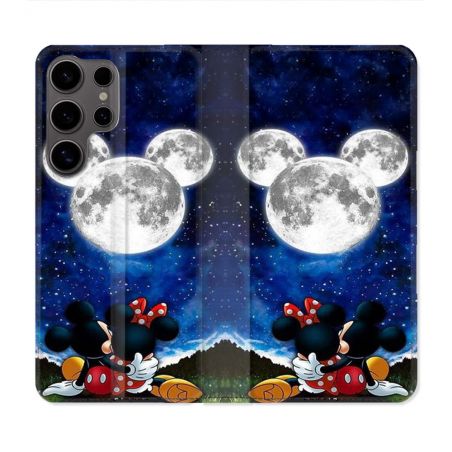 Housse Cuir Portefeuille Pour Samsung Galaxy S25 Mickey Minnie