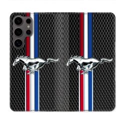 Housse Cuir Portefeuille Pour Samsung Galaxy S25 Mustang