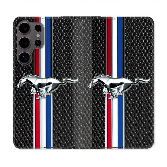 Housse Cuir Portefeuille Pour Samsung Galaxy S25 Mustang
