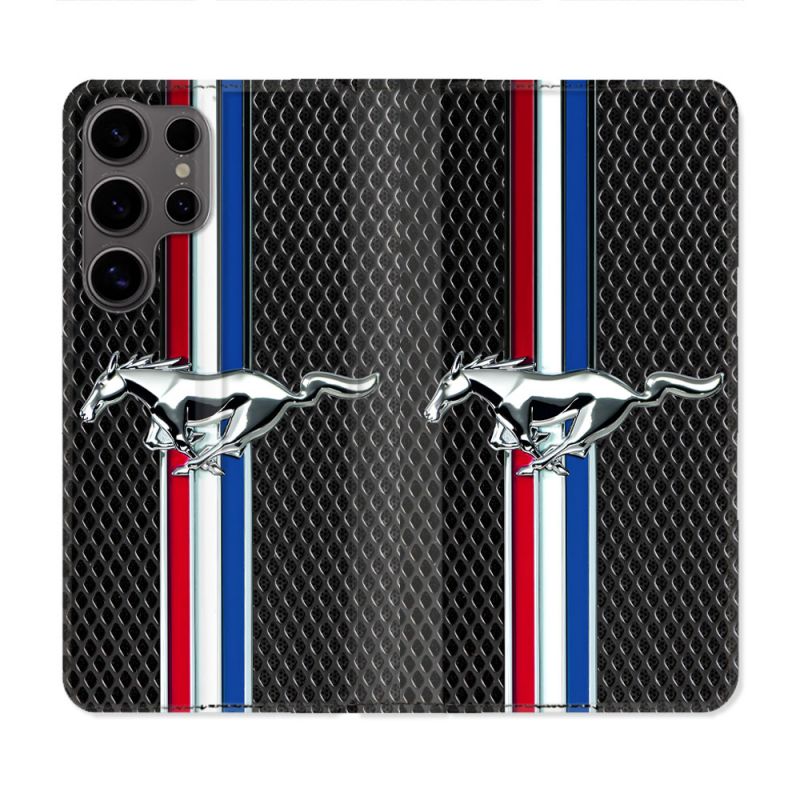 Housse Cuir Portefeuille Pour Samsung Galaxy S25 Mustang
