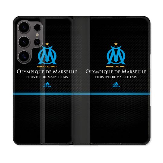 Housse Cuir Portefeuille Pour Samsung Galaxy S25 Olympique Marseille OM Fier etre Marseillais