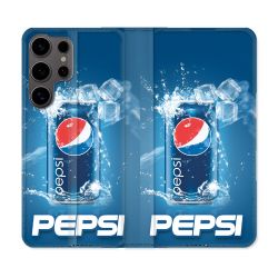 Housse Cuir Portefeuille Pour Samsung Galaxy S25 Pepsi