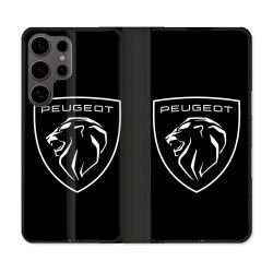 Housse Cuir Portefeuille Pour Samsung Galaxy S25 Peugeot