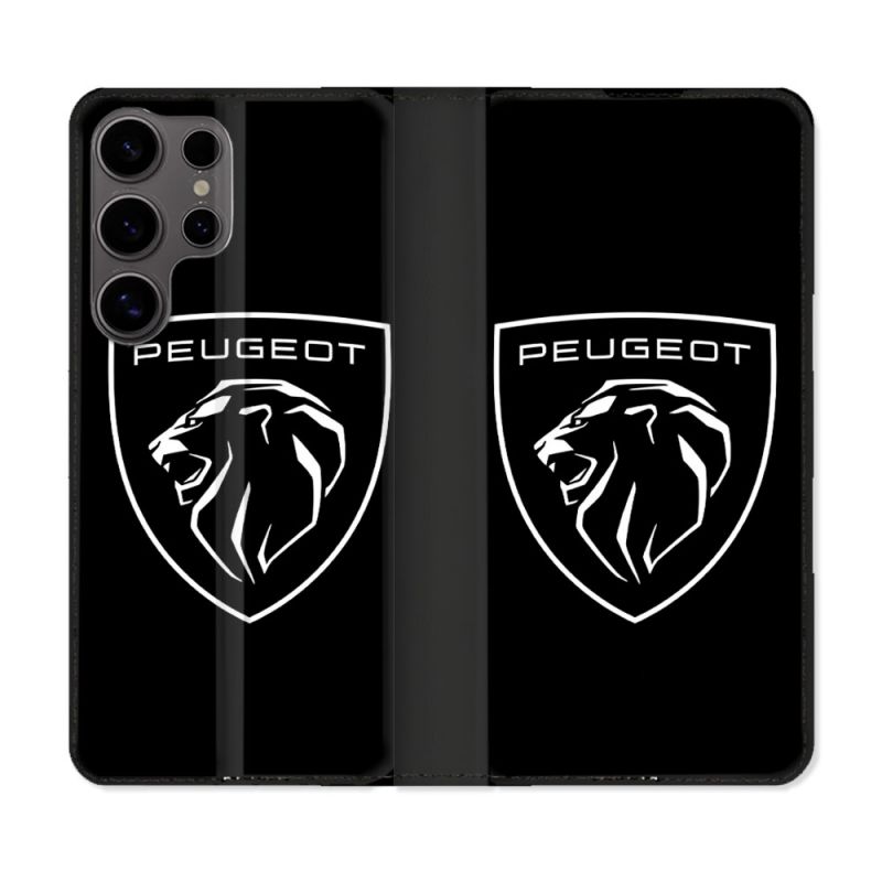 Housse Cuir Portefeuille Pour Samsung Galaxy S25 Peugeot