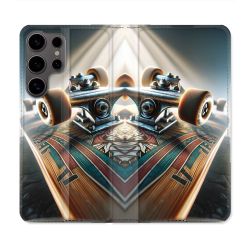 Housse Cuir Portefeuille Pour Samsung Galaxy S25 Planche Skate