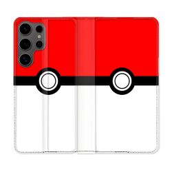 Housse Cuir Portefeuille Pour Samsung Galaxy S25 Pokemon Pokeball