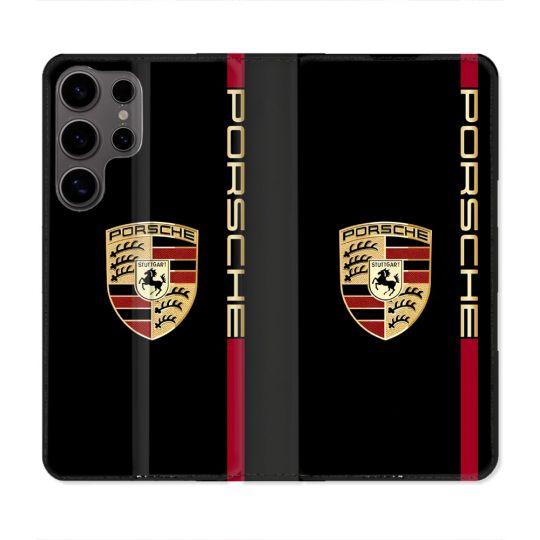 Housse Cuir Portefeuille Pour Samsung Galaxy S25 Porsche Line