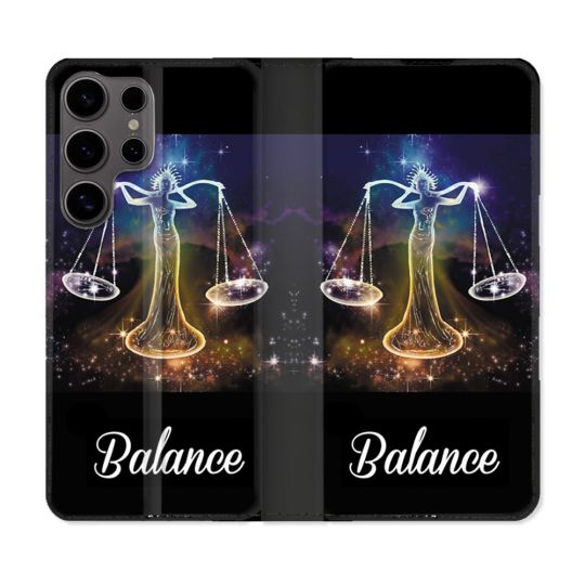 Housse Cuir Portefeuille Pour Samsung Galaxy S25 Signe Zodiaque 2 Balance
