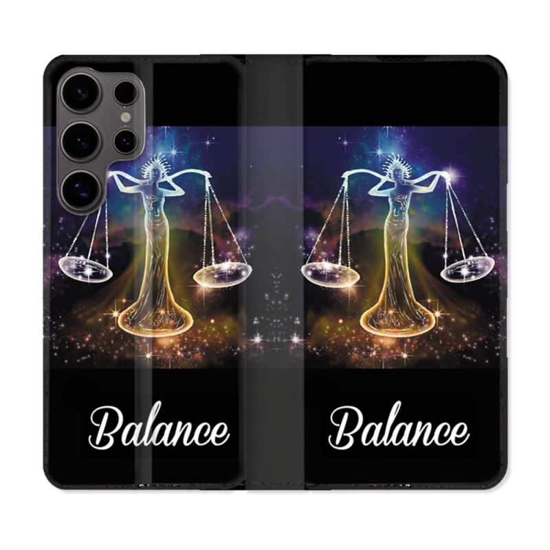 Housse Cuir Portefeuille Pour Samsung Galaxy S25 Signe Zodiaque 2 Balance