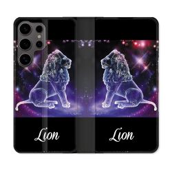 Housse Cuir Portefeuille Pour Samsung Galaxy S25 Signe Zodiaque 2 Lion