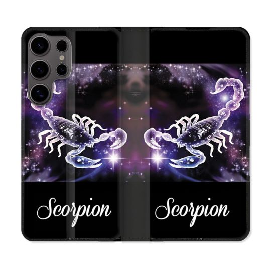 Housse Cuir Portefeuille Pour Samsung Galaxy S25 Signe Zodiaque 2 Scorpion