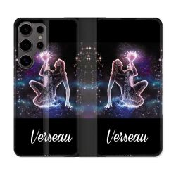 Housse Cuir Portefeuille Pour Samsung Galaxy S25 Signe Zodiaque 2 Verseau