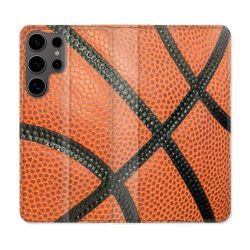 Housse Cuir Portefeuille Pour Samsung Galaxy S25 Sport Ballon Basket