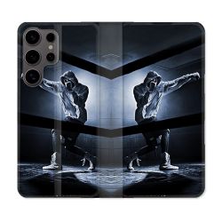 Housse Cuir Portefeuille Pour Samsung Galaxy S25 Sport Boxe Poing