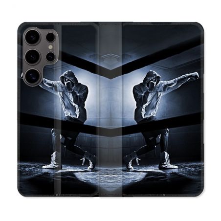 Housse Cuir Portefeuille Pour Samsung Galaxy S25 Sport Boxe Poing