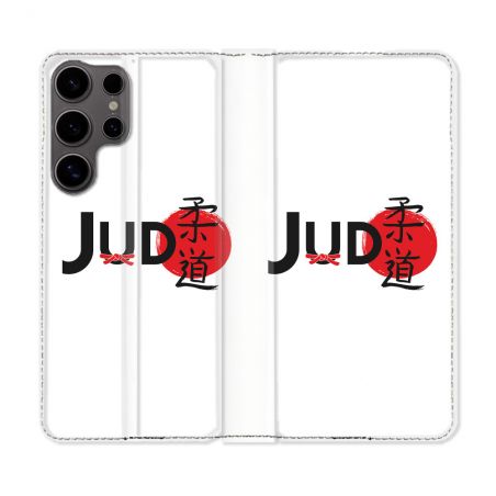 Housse Cuir Portefeuille Pour Samsung Galaxy S25 Sport Judo Logo