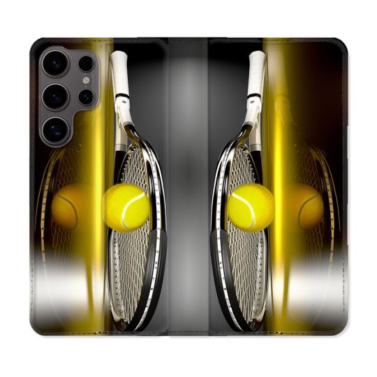 Housse Cuir Portefeuille Pour Samsung Galaxy S25 Sport Tennis Reflet